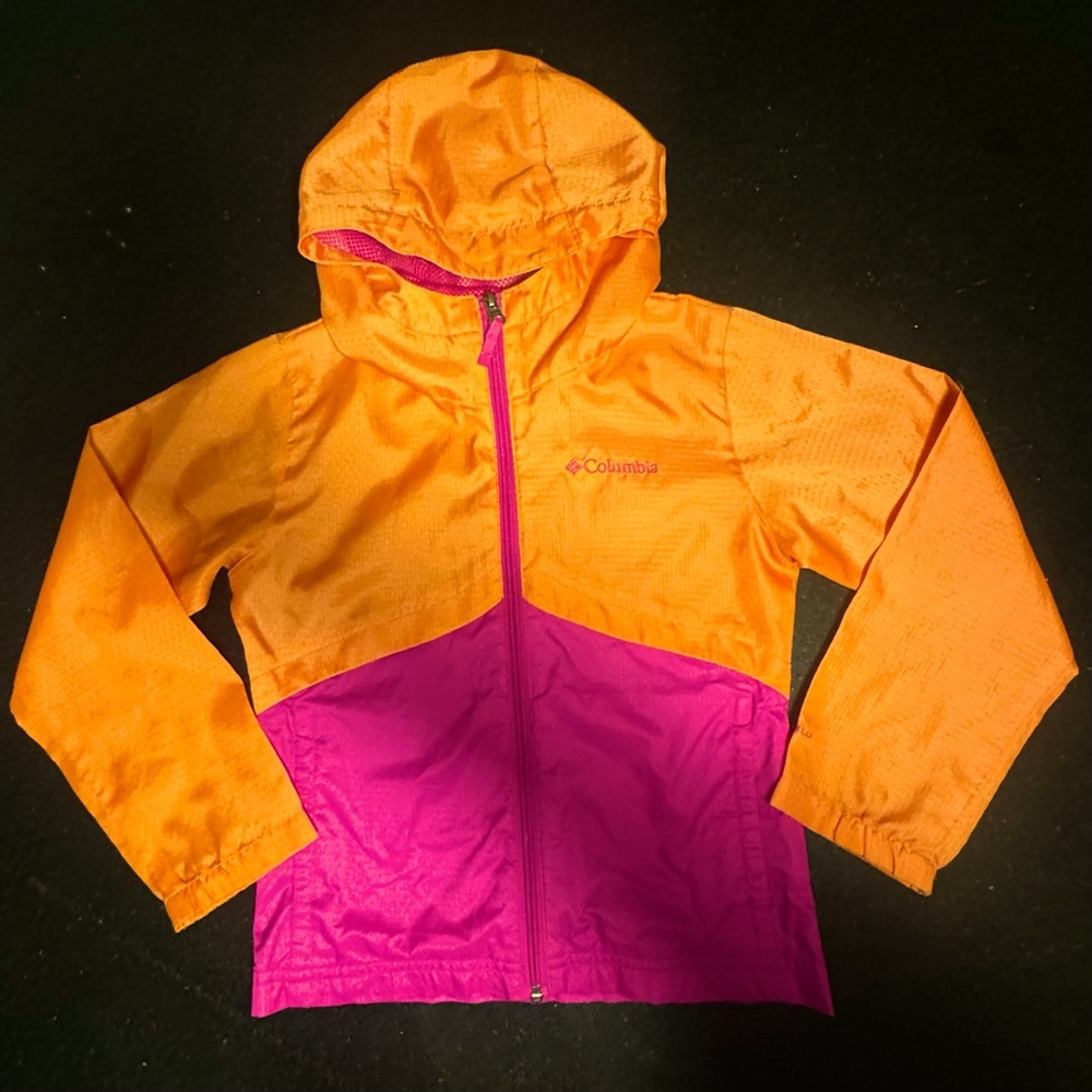 COLUMBIA Girl's Omni-Shield Orange Pink Lightweight Shell Jacket XS